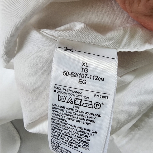 BANANA Republic White Organic Cotton Relaxed Fit Top Johnny Collar - Picture 7 of 9